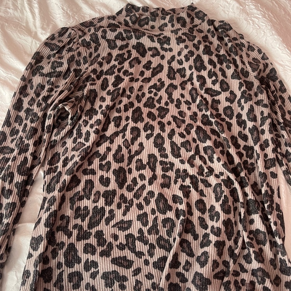 Long sleeved mock neck blouse